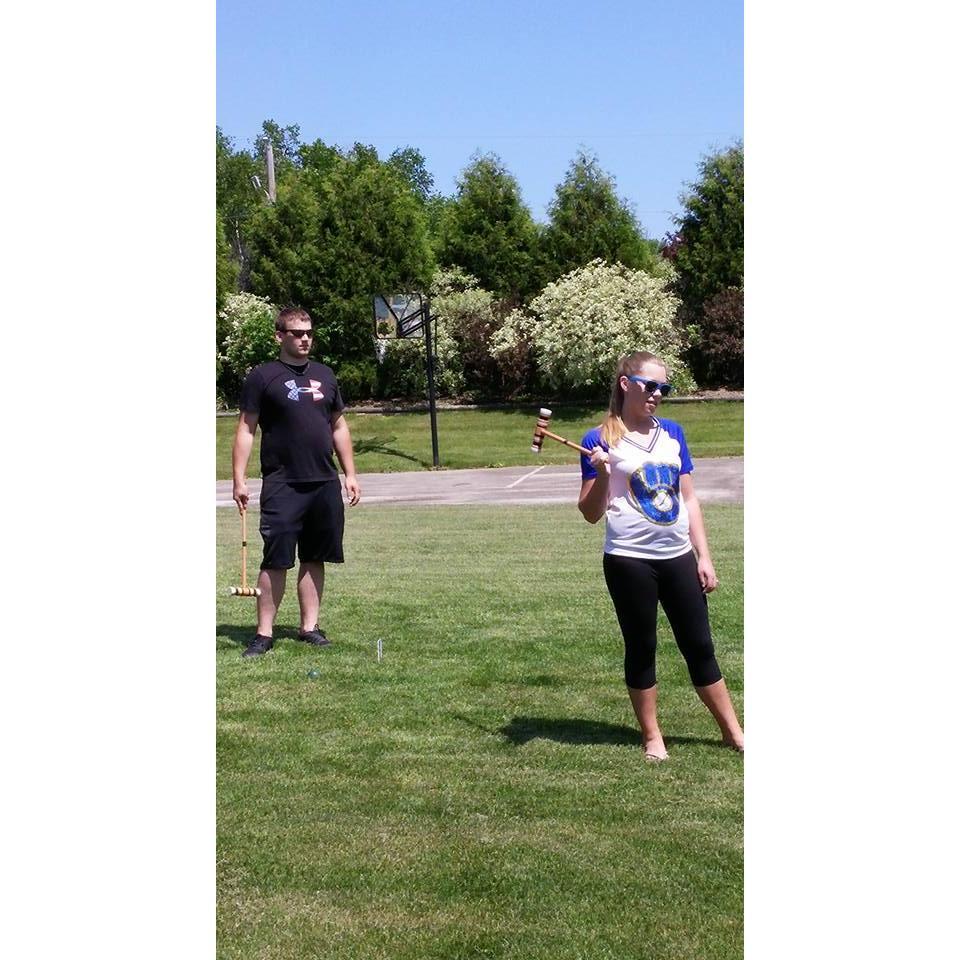 Taylor and Nathan Playing croquet with Nathan's parents on Memorial Day. May 30 2016