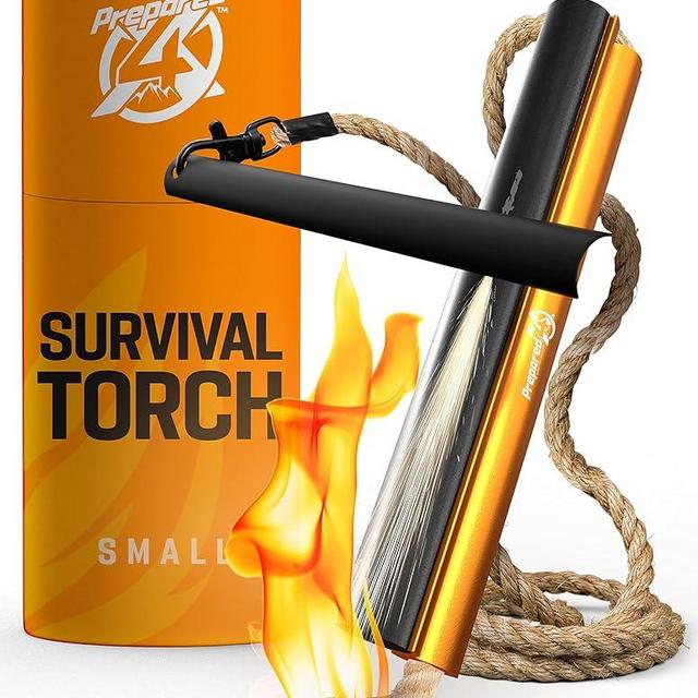 Fire Starter Survival Tool - All-in-One Flint and Steel Fire Starter Kit - Ferro Rod Fire Starter with 36" Waterproof Tinder Wick Rope and Steel Fire Striker - Patented Firestarter | Prepared4X