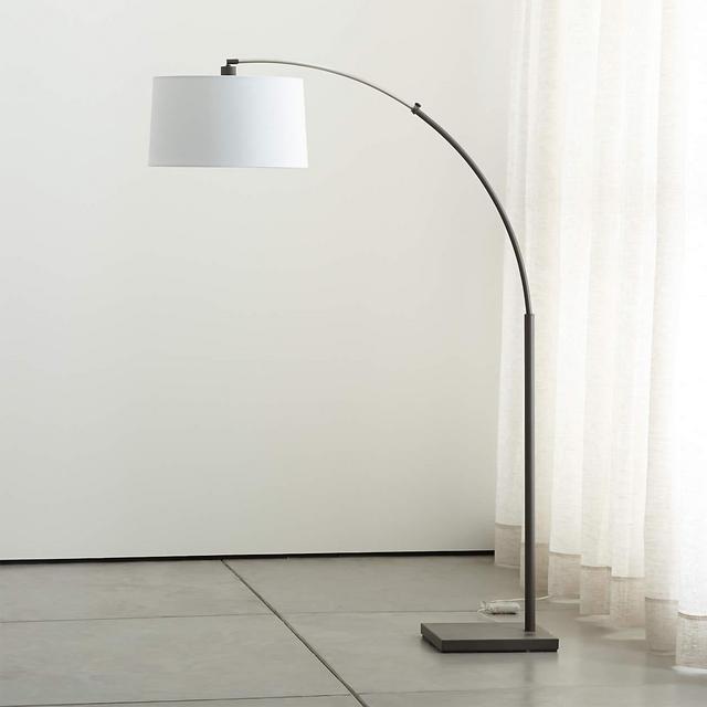 Dexter Arc Floor Lamp with White Shade
