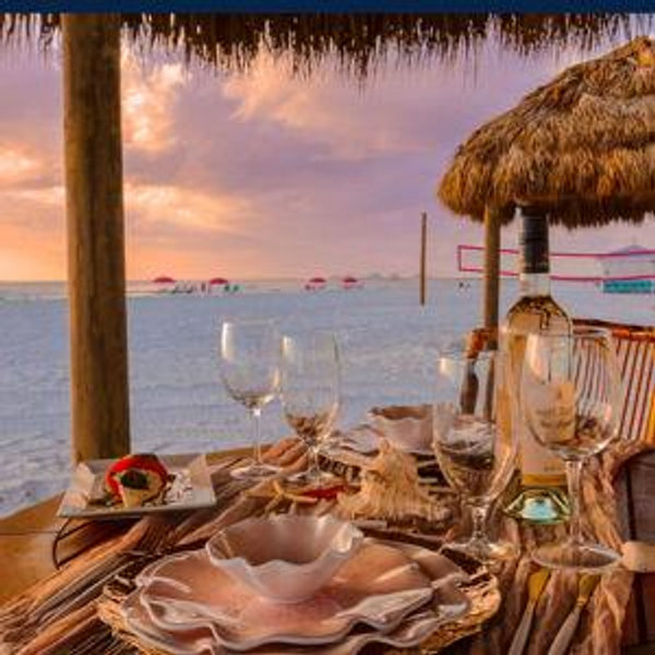 Dinner on the beach during our Honeymoon