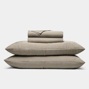 Bamboo Sheet Set (Queen Size/Color Classic Stripe in Ebony)