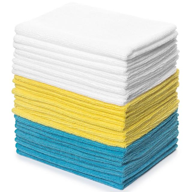 Zeppoli Reusable Microfiber Cleaning Cloth Set - 12 x 16 Inches Microfiber Cloth - 24 Pack Washcloth, Auto Detailing Supplies - Cleaning Rags, Works Great with Windex