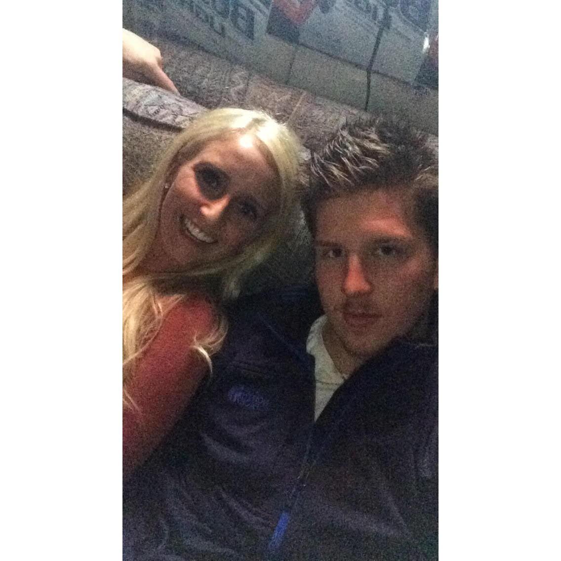 Our very first picture together - in the garage at 420 (a college house at UND)