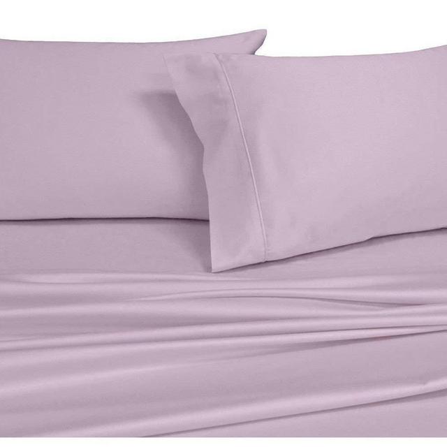 Royal Hotel Solid Lilac Top-Split-King: Adjustable King Bed Size Sheets, 4PC Bed Sheet Set, 100% Cotton, 300 Thread Count, Sateen Solid, Deep Pocket