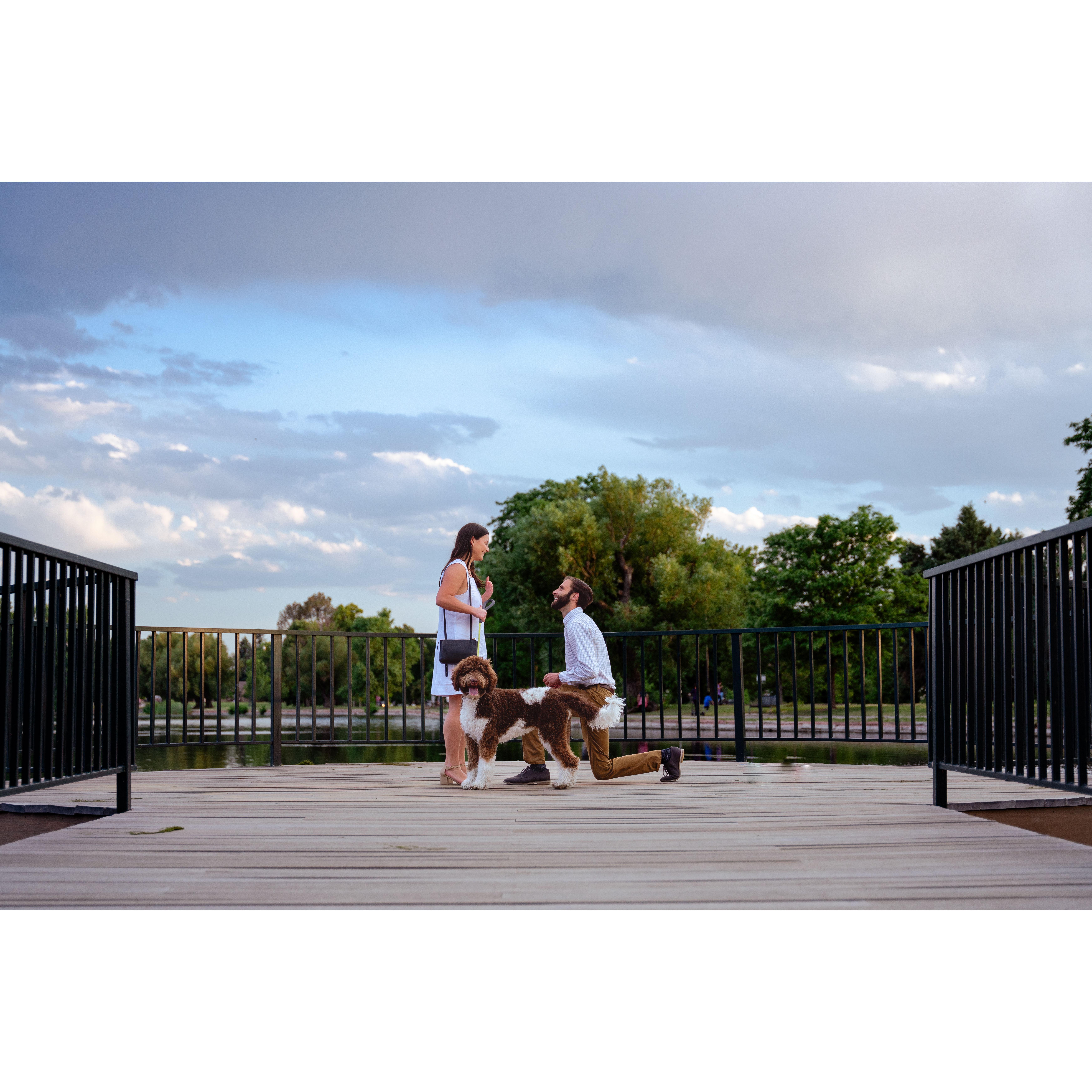 When Patrick proposed in Washington Park, where we went on our first run together.