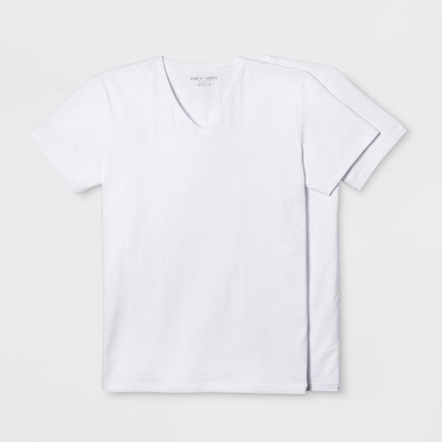 Pair of Thieves Men's 2pk V-Neck Undershirt - White L