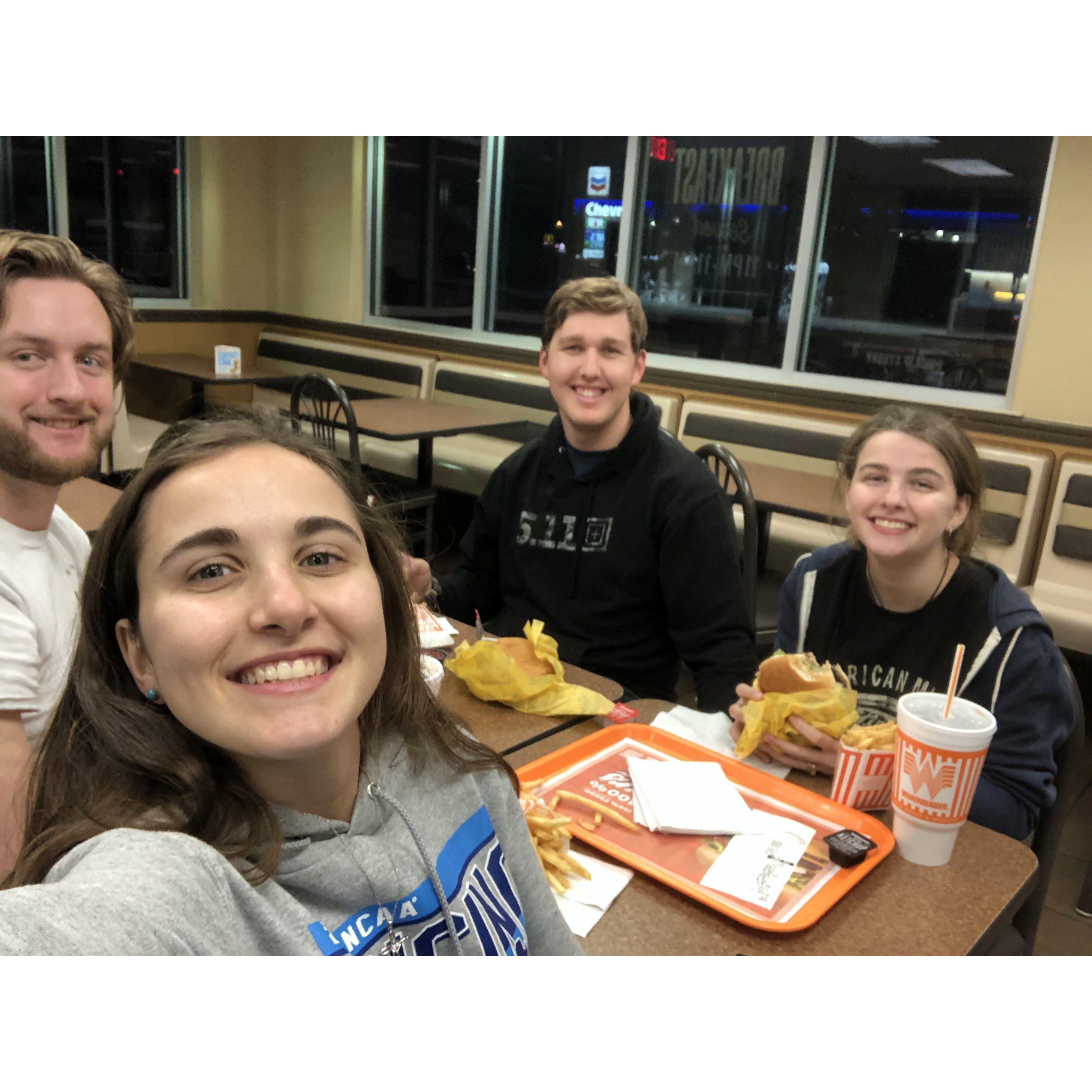 Arrived in Texas for Thanksgiving! Carolina and Drake took us out for Whataburger.