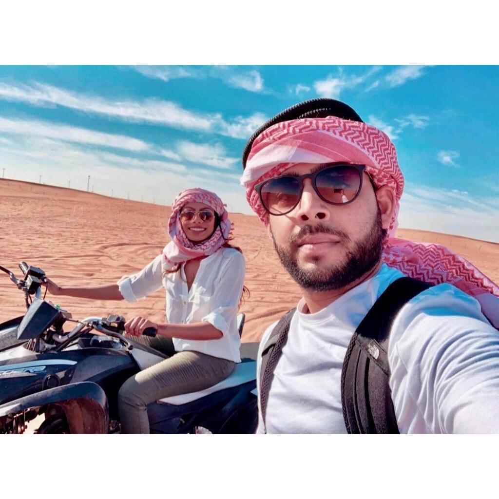 ATVing in Dubai! Fun fact- Boskie had a blast on her own ATV, even though it took some convincing for her to ride alone.