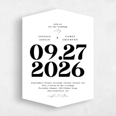 White Diamond Wedding Invitation - Bolduc Classic