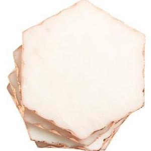Hexagon Set of 4 Marble Coasters