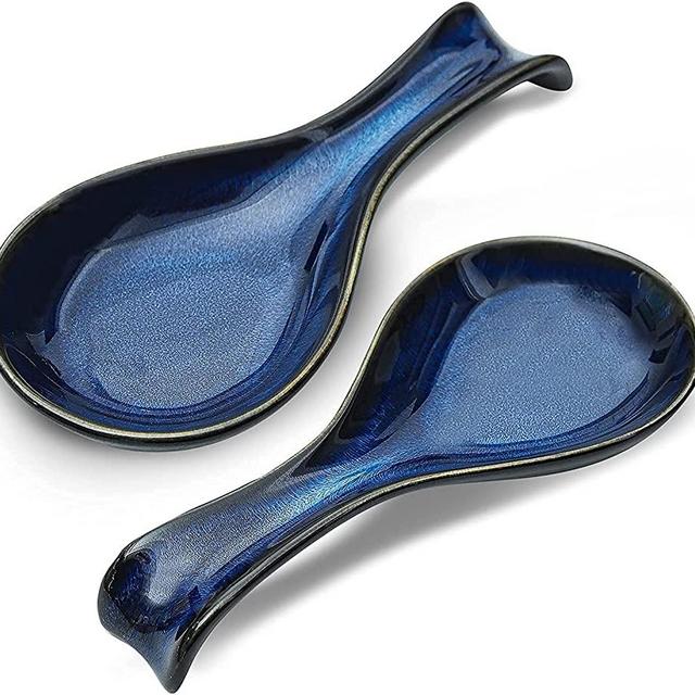 Ceramic Spoon Rests, Uniidea Porcelain Spoons Holder, Large Size Utensil Rest for kitchen Counter Stove Top Spoon Rest for Spoons, Ladles, Tong