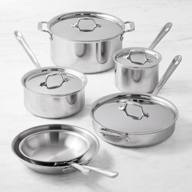 All-Clad D3® Tri-Ply Stainless-Steel 10-Piece Cookware Set w/ 3-Qt. Saucepan