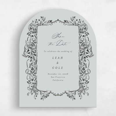 Blue Arch Wedding Save the Date - Fenwick Portrait