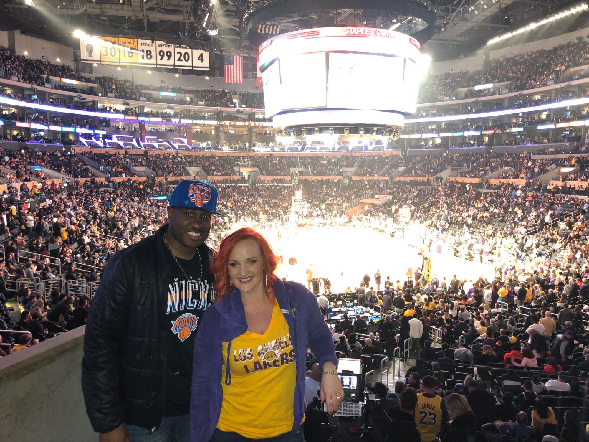 The Knicks beat the Lakers! Jay was the loudest NY fan in the building. Lynzy got scared that we might get mobbed lol
