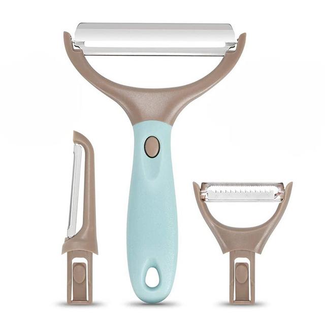 Julienne Vegetable Peeler for Kitchen,Set of 3 Premium Stainless Steel Trio Veggie and Fruit Peeler Y Sharp Peeler for Potato, Carrot, Fruit