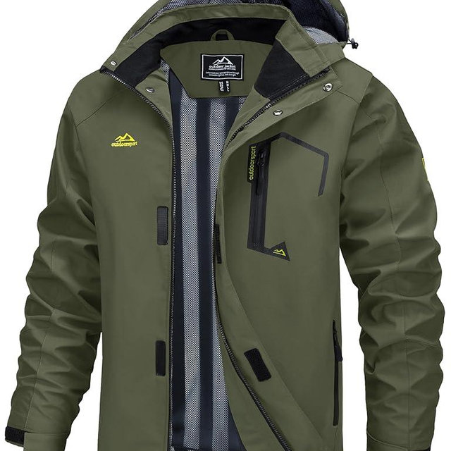 MAGCOMSEN Men's Lightweight Windbreaker Rain Jacket Raincoat with Detachable Hood for Hiking Fishing Activewear