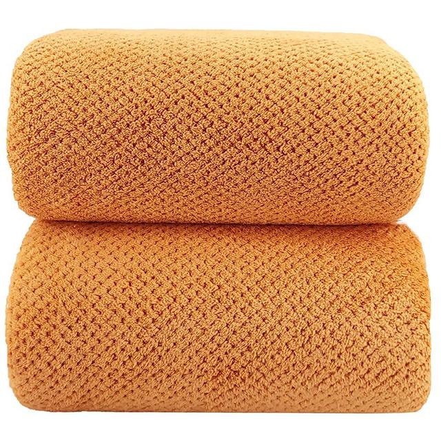 YTYC Towels,39x78 Inch Oversized Bath Sheets Towels for Adults Luxury Bath Towels Extra Large Sets for Bathroom Super Soft Highly Absorbent Microfiber Shower Towels 80% Polyester (Orange, 2 Piece)