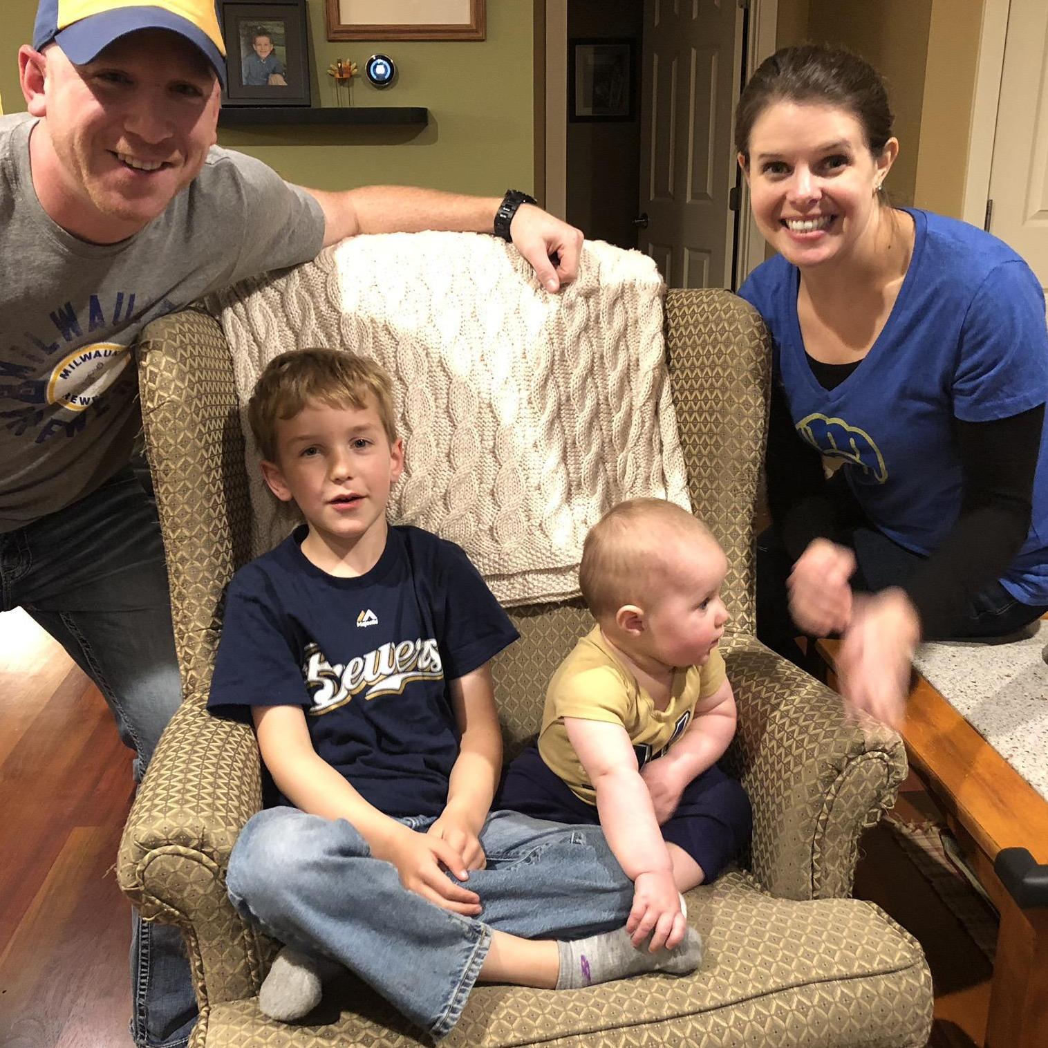 Cheering on the Brewers in the Playoffs with Elijah and Adeline in Seattle! October 2018