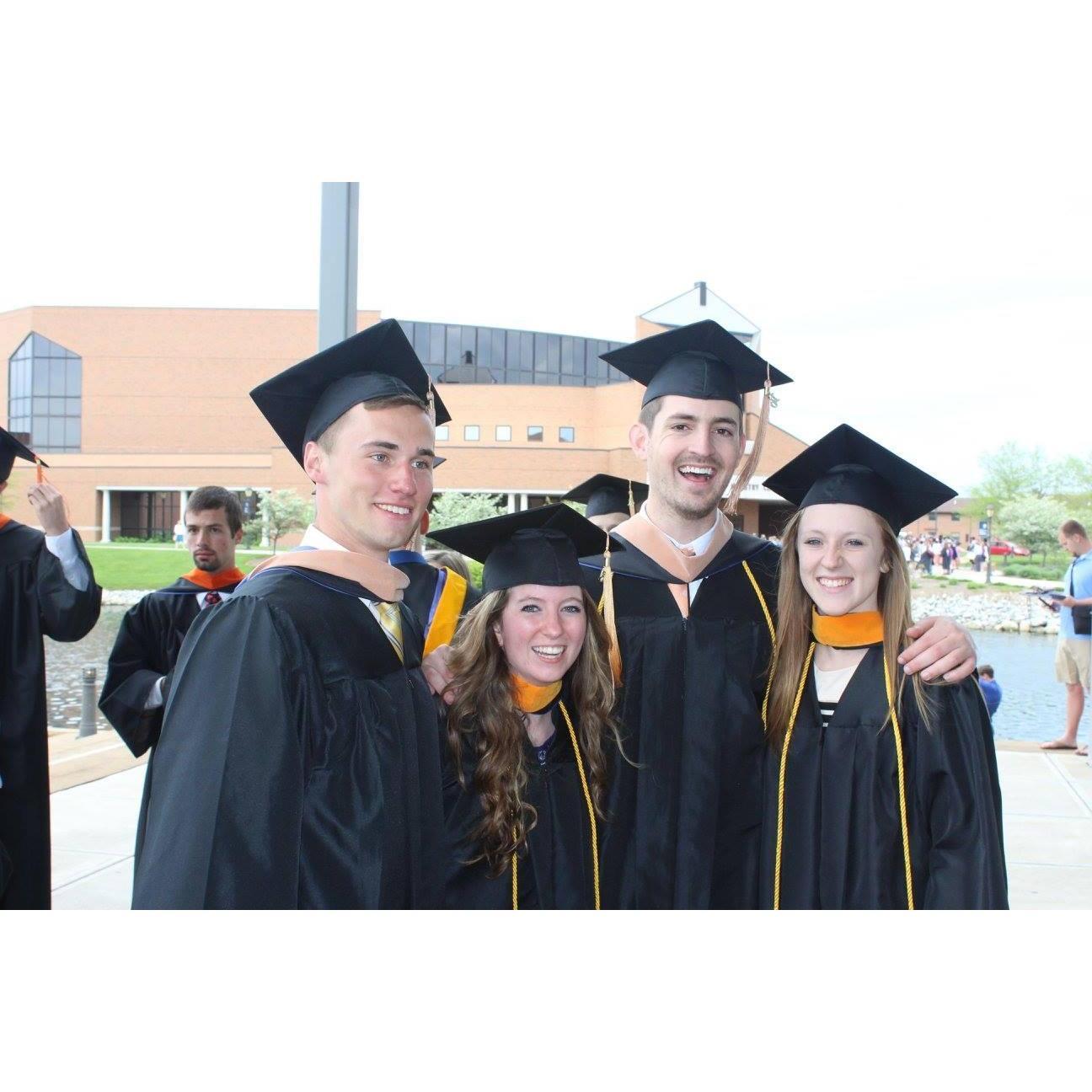 Graduation day! Originally this picture was just Christy, Cassie and Chris, but Evan jumped in last minute.