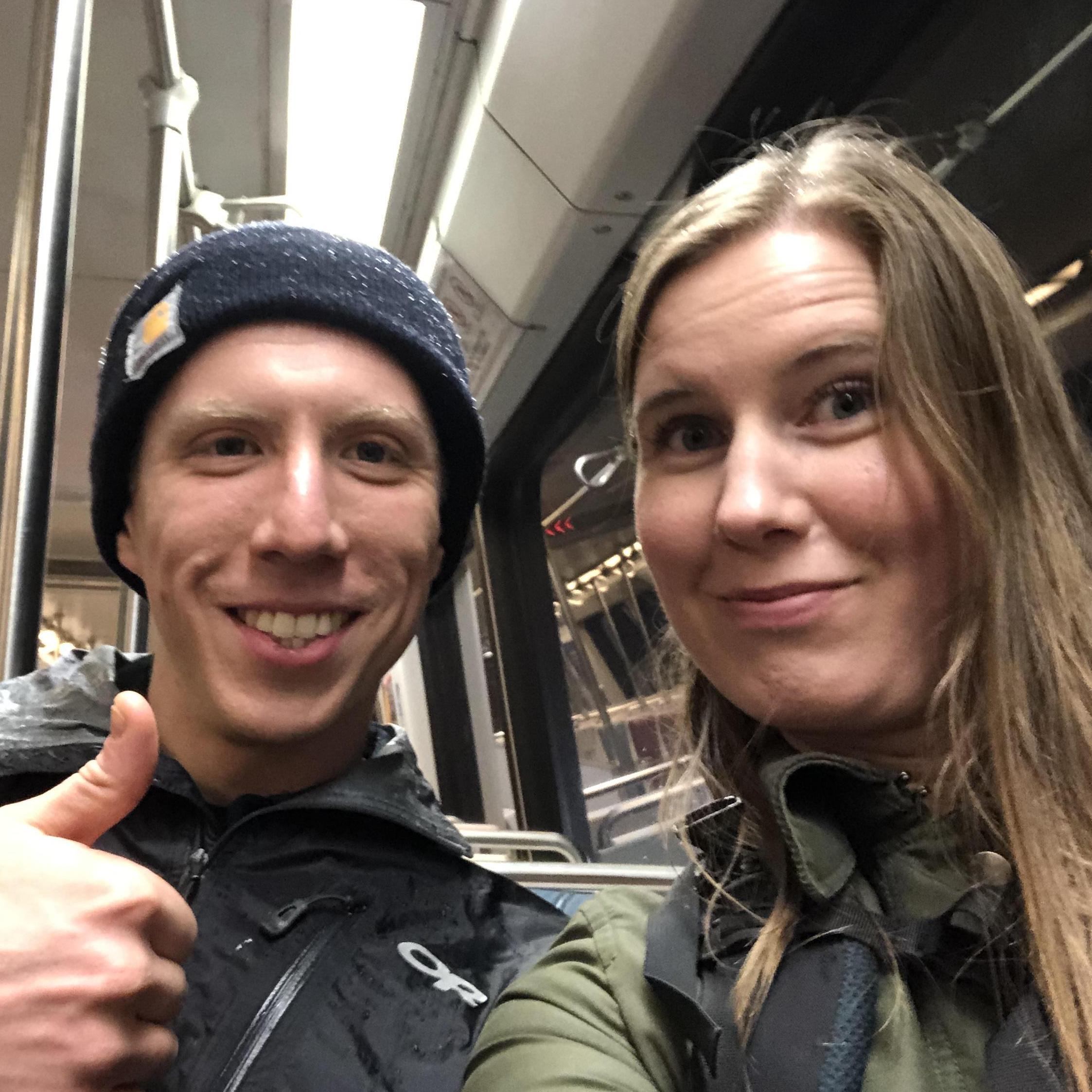 On the D.C. metro the night before a half-marathon.