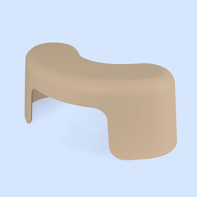TUSHY Arc Toilet Stool: Supports a Natural Squatting Posture to Unkink Your Colon for Easier Bowel Movements (Sleek, Space-Saving Design with Smooth, Curved Shape for Foot Comfort), Sand