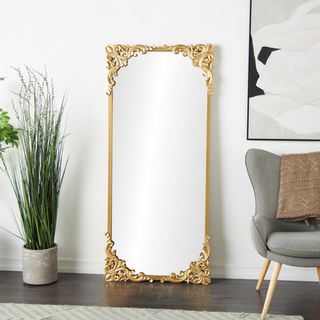 Tall Scroll Ornate Baroque Room Floor Mirror