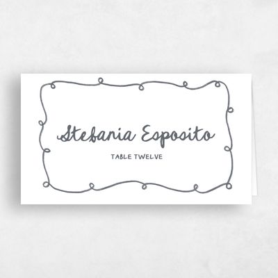 White Wedding Place Card - Fairuza