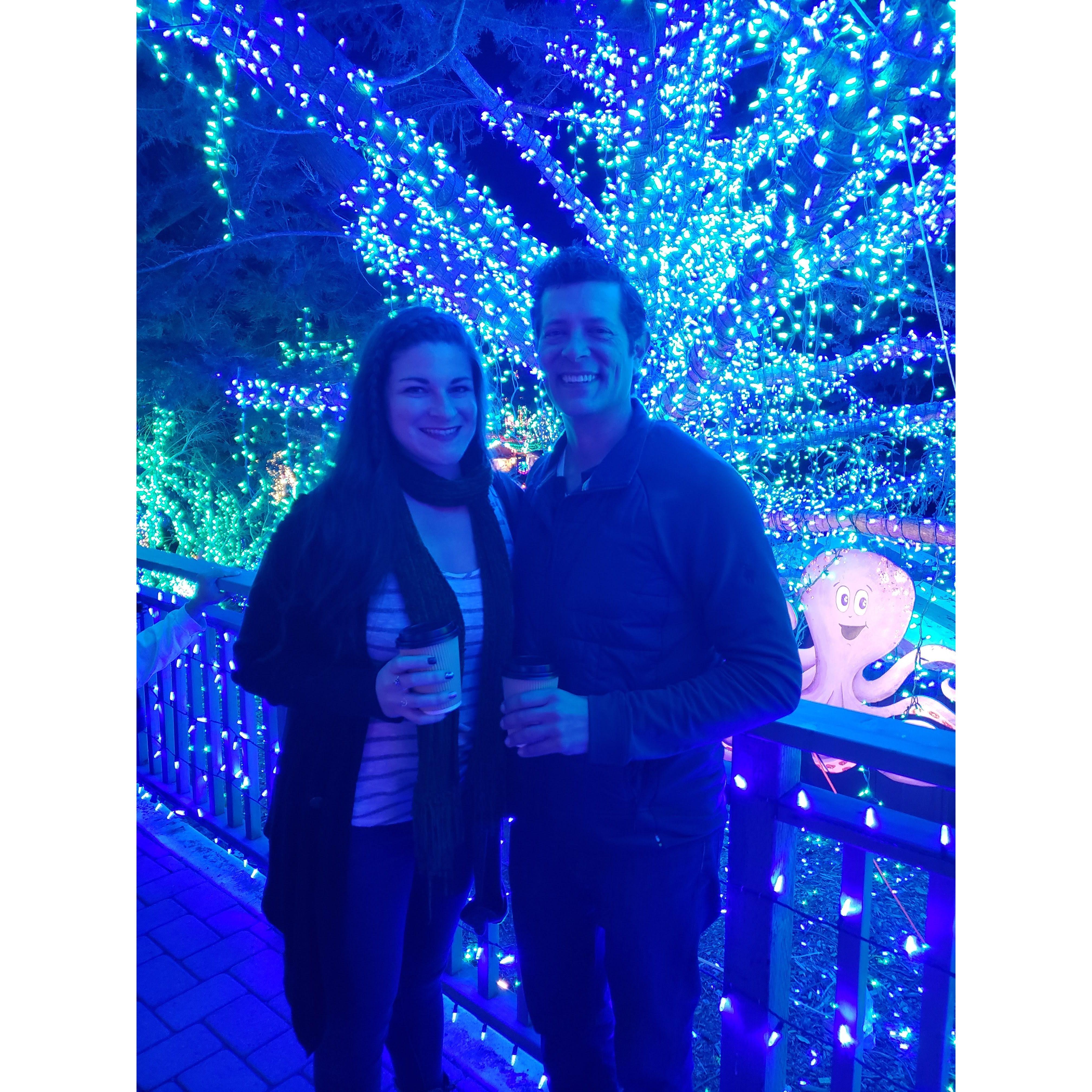 First holiday season together, enjoying the Cambria Christmas Lights