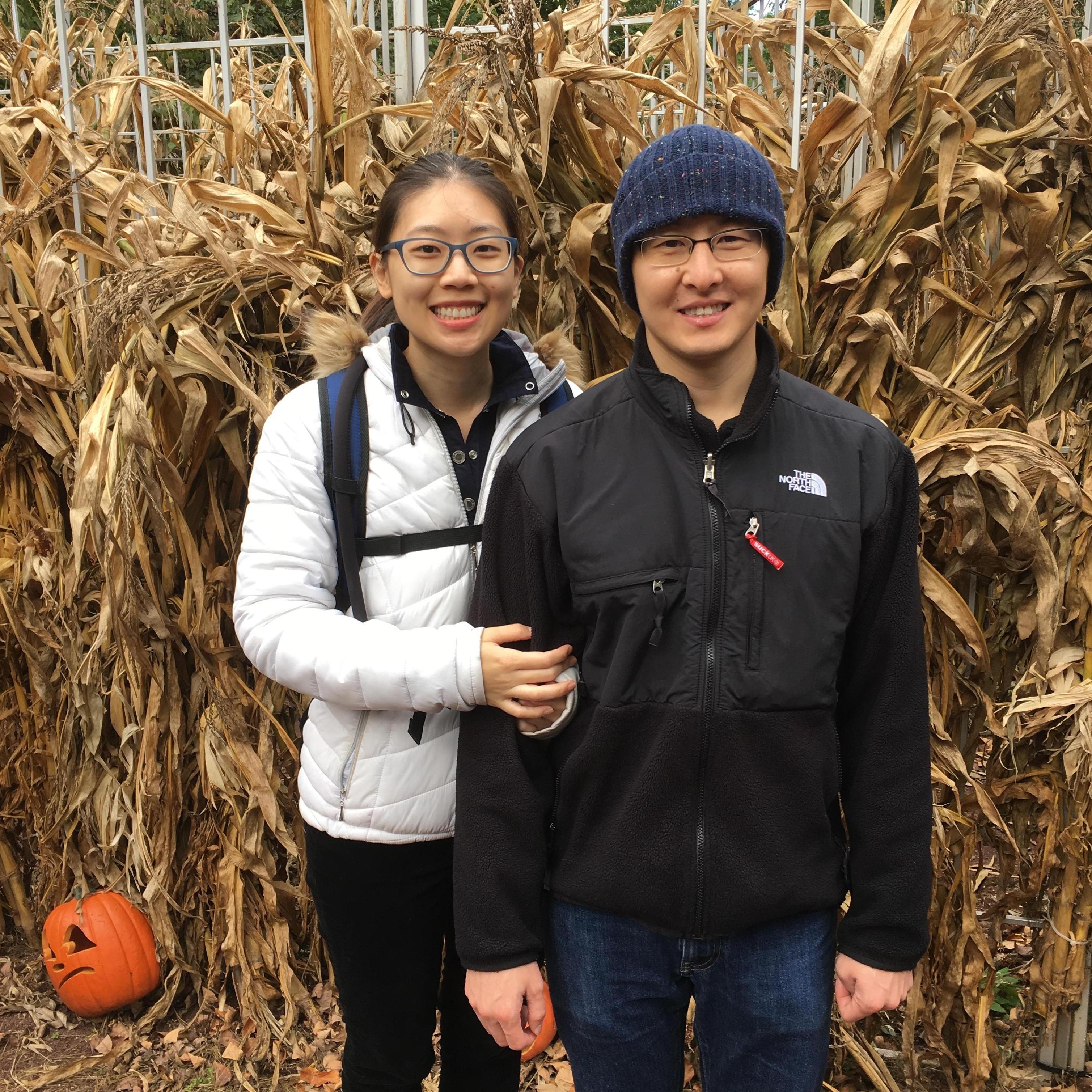 After successfully completing a corn maze.