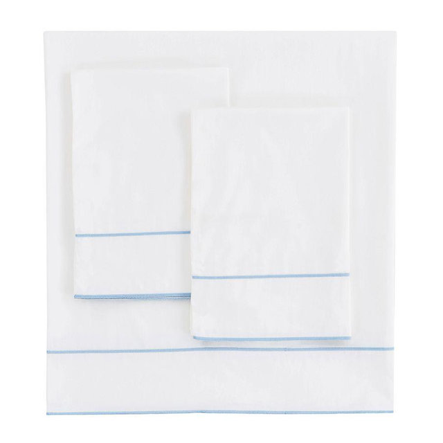 Chany 600 Thread Count Long Staple Cotton Sheet Set, Queen, Blue