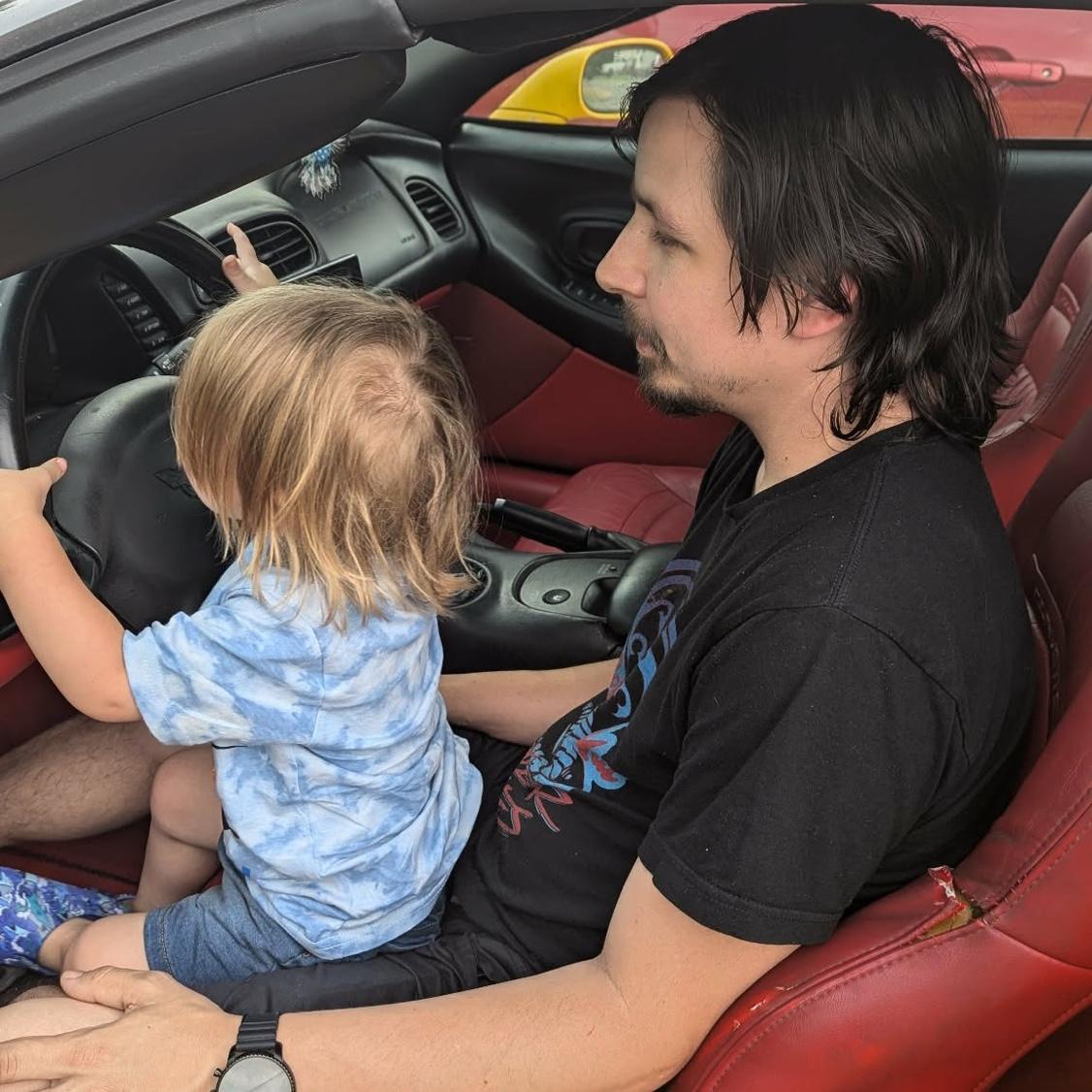 Owen really wanted to "drive" the corvette.