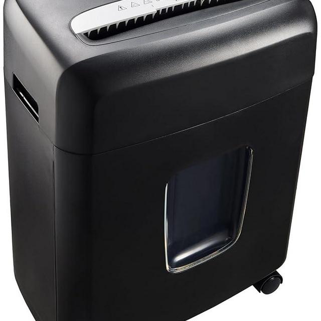 Amazon Basics Micro Cut Paper Shredder, CD, and Credit Card Shredder, 8 Sheet (New Model), Black