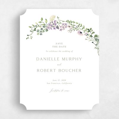 Purple Ticket Wedding Save the Date - Rydal Portrait