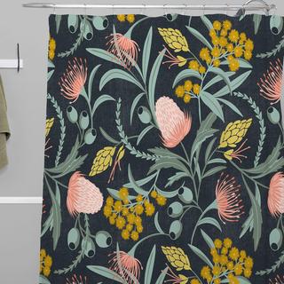 Flora Australis Midnight Shower Curtain