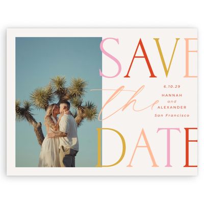 Light Oatmeal, Beige Wedding Digital Save the Date - Josephine Photo