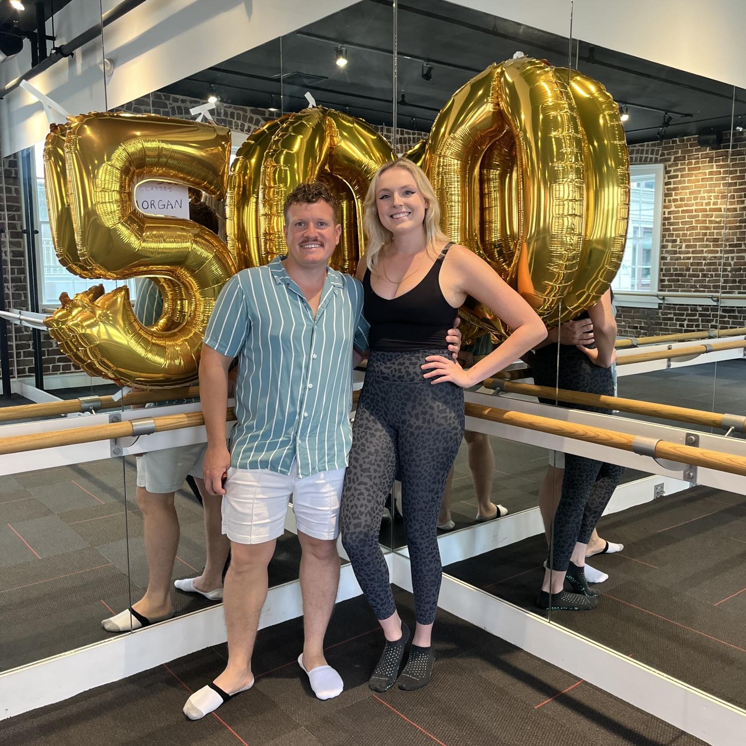 Morgan’s 500th Pure Barre class!