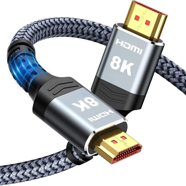 Highwings High Speed 8K 60Hz HDMI Cable 3.3FT/1M, 2.1 48Gbps HDMI Braided Cable-4K@120Hz 7680P,DTS:X,HDCP 2.2 & 2.3, HDR 10,eARC,Dynamic HDR,Compatible for Laptop, Monitor, Roku TV