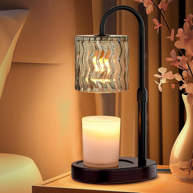 GOIUEDBZ Candle Warmer Lamp Electric Timer: Dimmable Candles Warming Lamps - Height Adjustable Burner Jar - No Flame Scented Melts Wax - All Candle Jars Home Decor Table Light