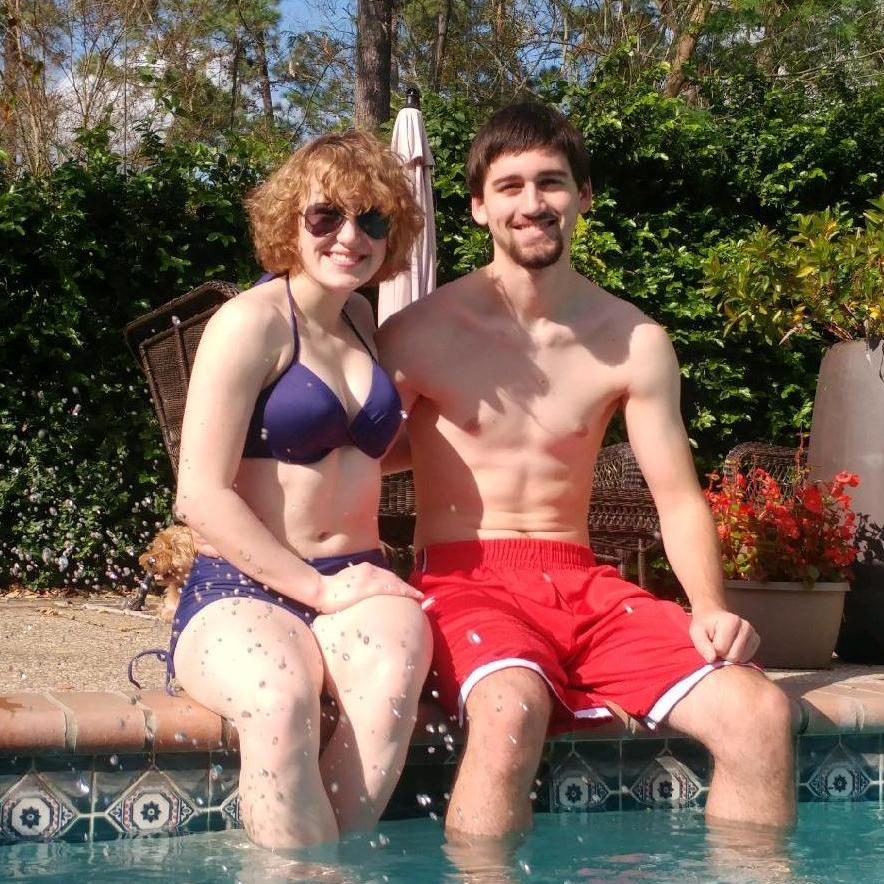 Christmas, palm trees, and a pool- what could be better? #Beforewegotfat...together