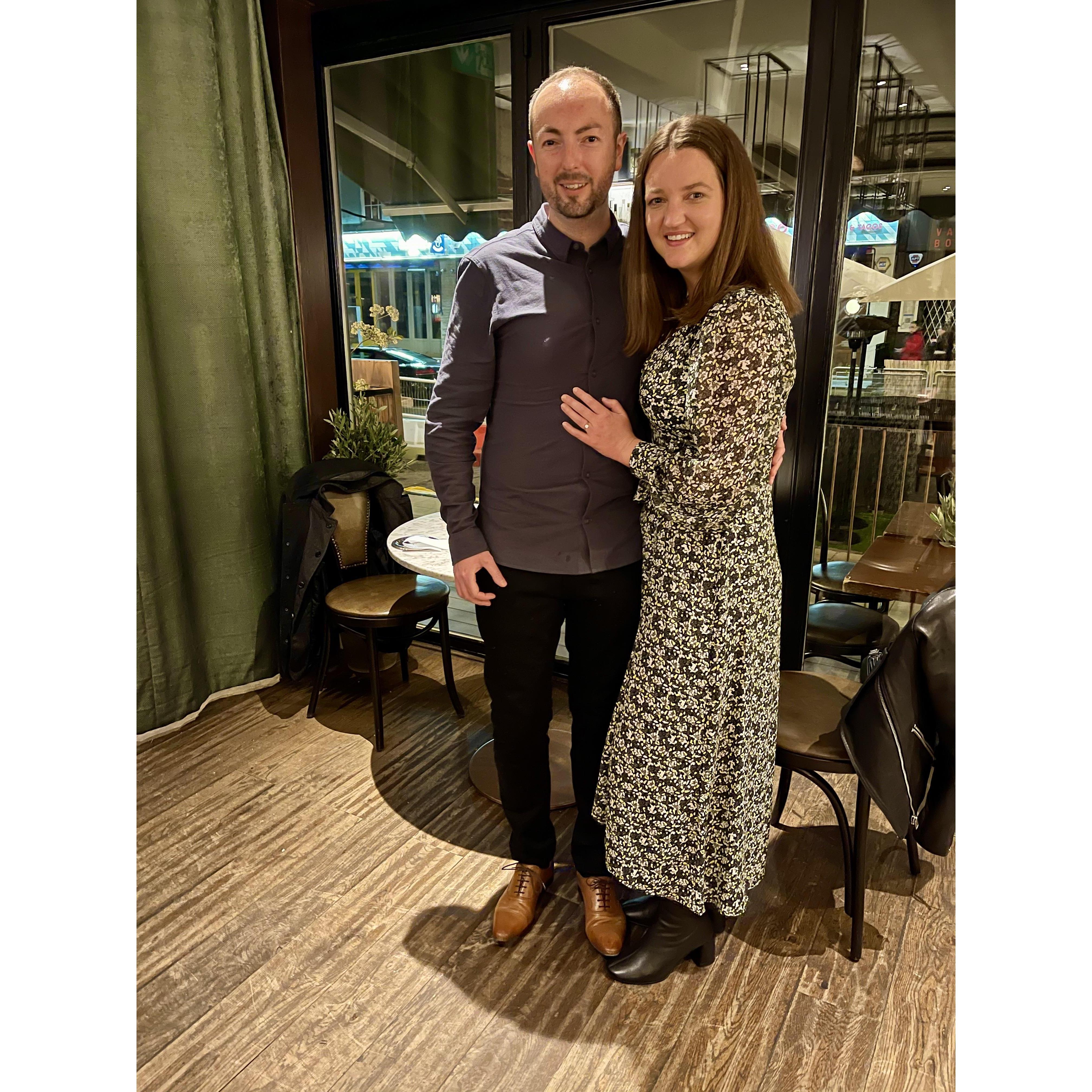 Engagement dinner. In London, England