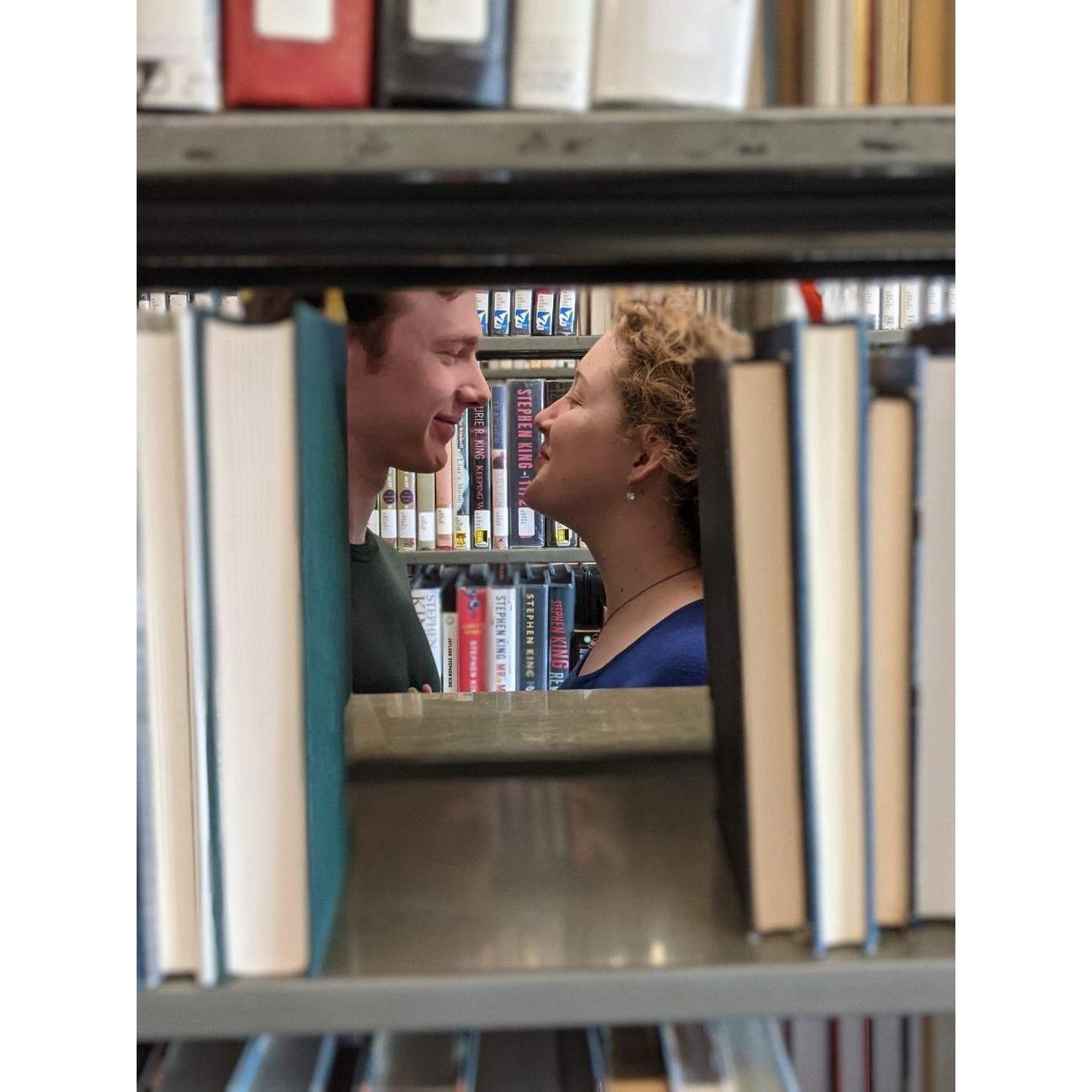 Given our large number of combined books, this may be the only way you'll see us until we get enough bookcases.