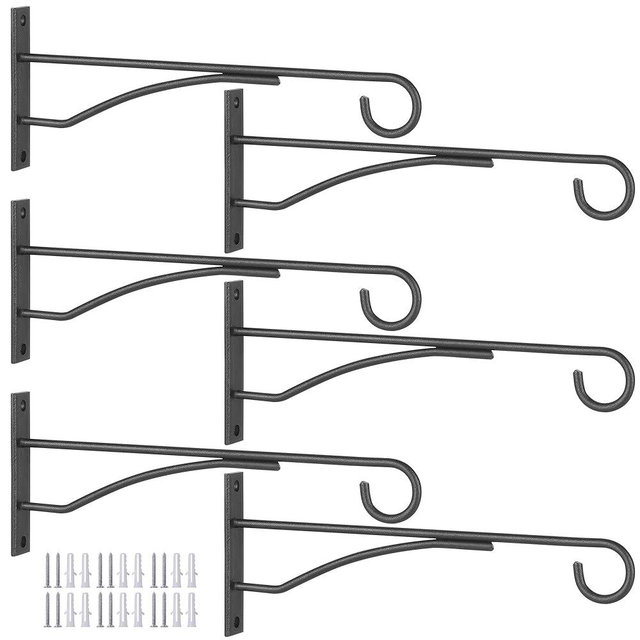 Eyrosa 8" Plant Hangers, 6 Pack Plant Hooks Hanging Bracket, Metal Plant Hangers Outdoor for Wall, Basket, Fence, Lantern, Wind Chime