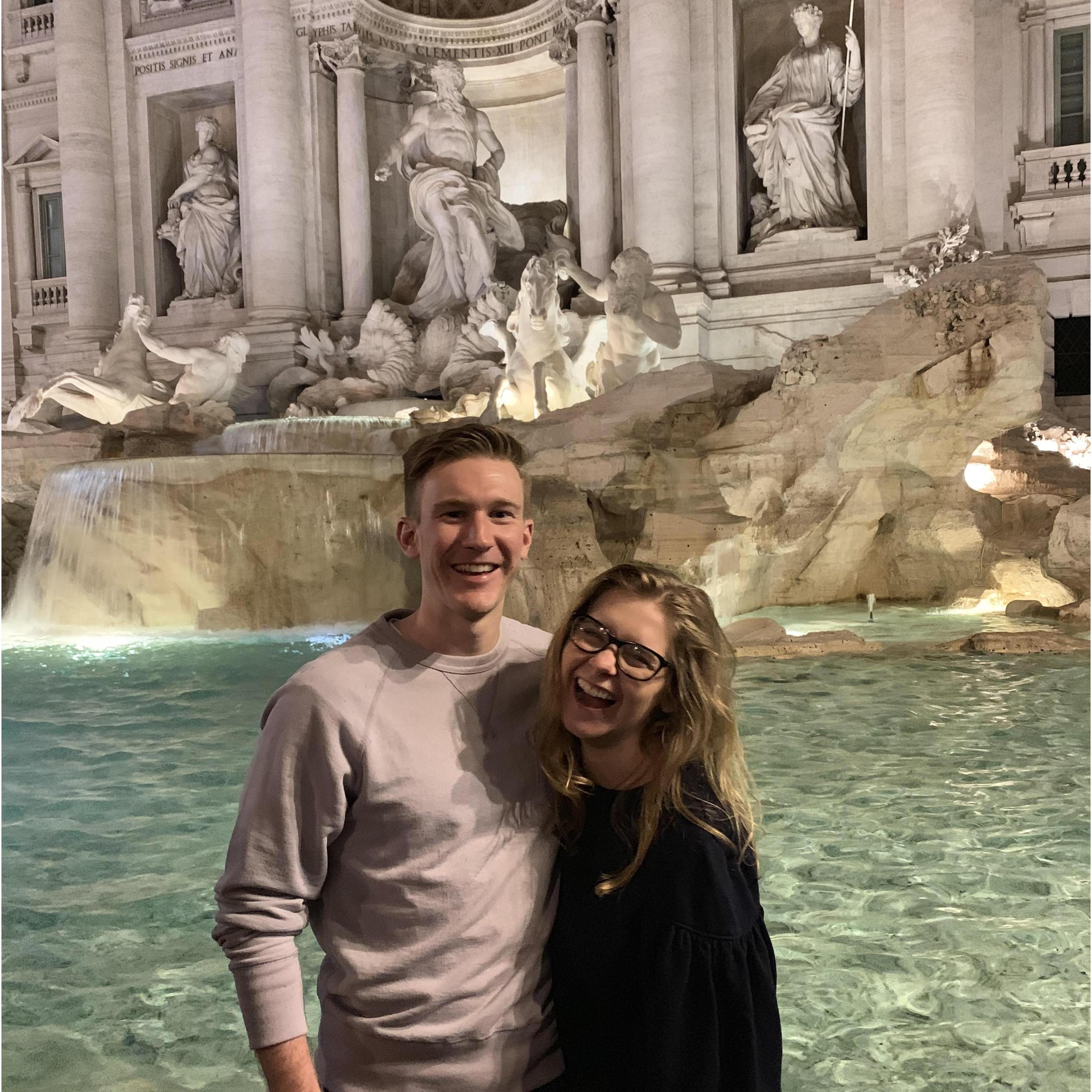 The best time to take a photo at the Trevi Fountain is around midnight - especially if you can find a stranger to make you laugh as they take the photo.
