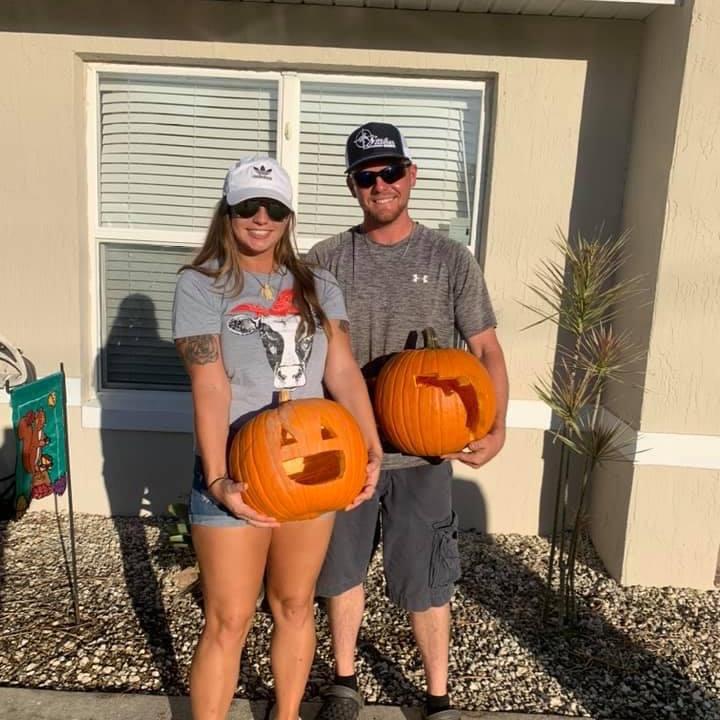 Carving pumpkins as a couple!