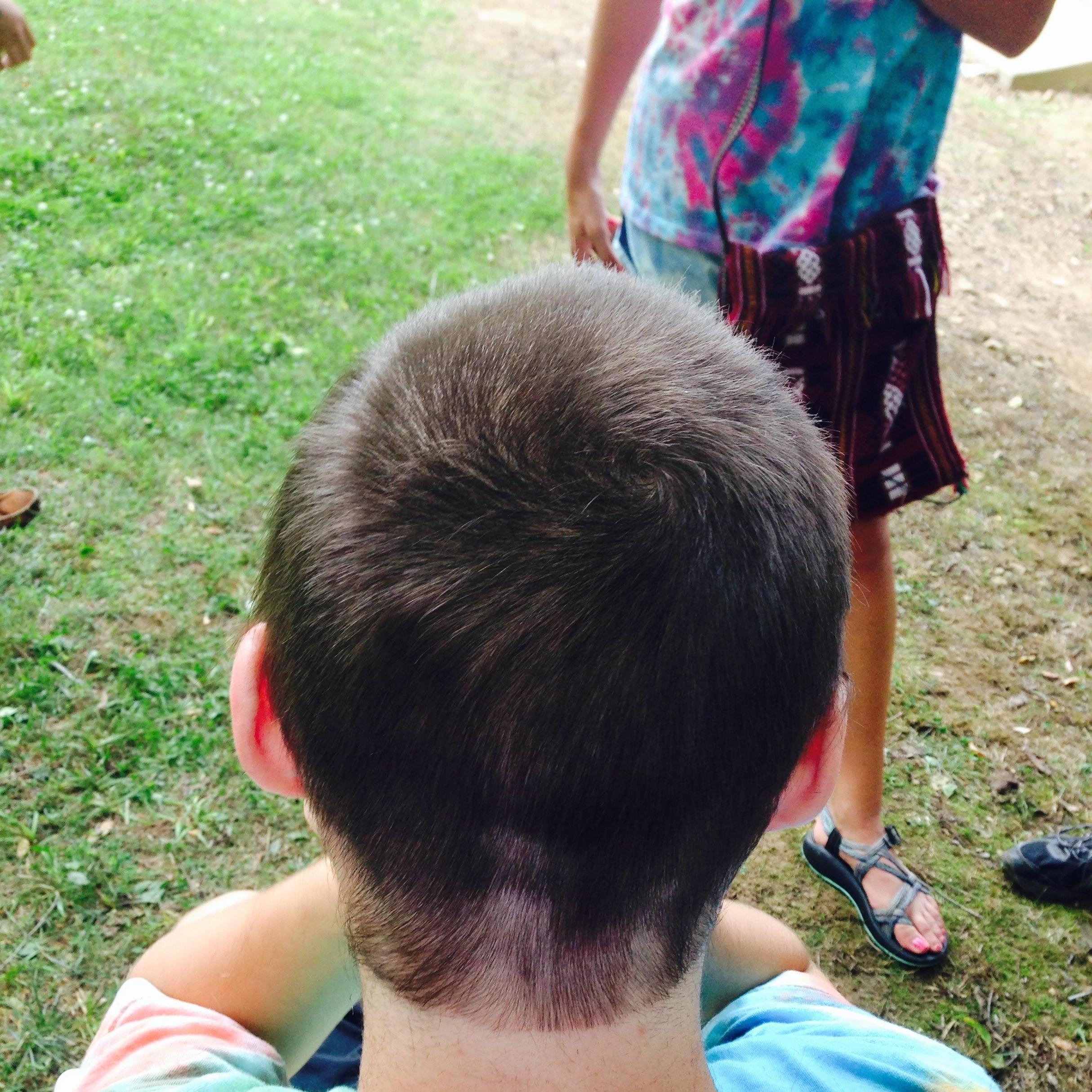 Zack let me shaved his head, he still somehow lets me cut his sideburns