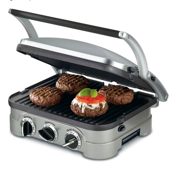 Cuisinart Panini Press, Stainless Steel Griddler, Sandwich Maker & More, 5-IN-1, GR-4NP1