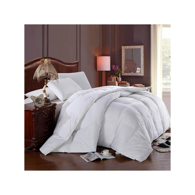Egyptian Cotton Lightweight Down Comforter – Solid Sateen White King/Cal King