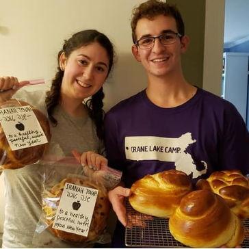 The day we started dating, while baking challah and raising money for Mazon - September 2020