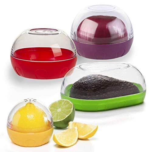 Happy Sales HSVK4, Onion, Tomato, Citrus, and Avocado Keeper 4-piece Bundle. BPA FREE