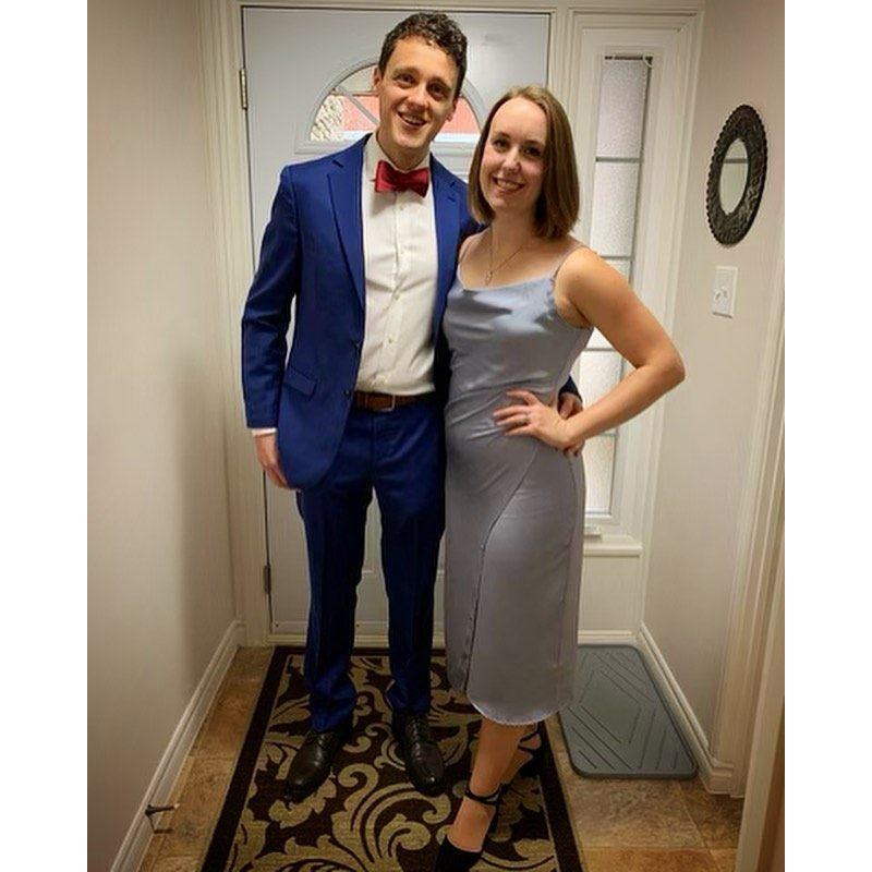 All dressed up for a wedding.